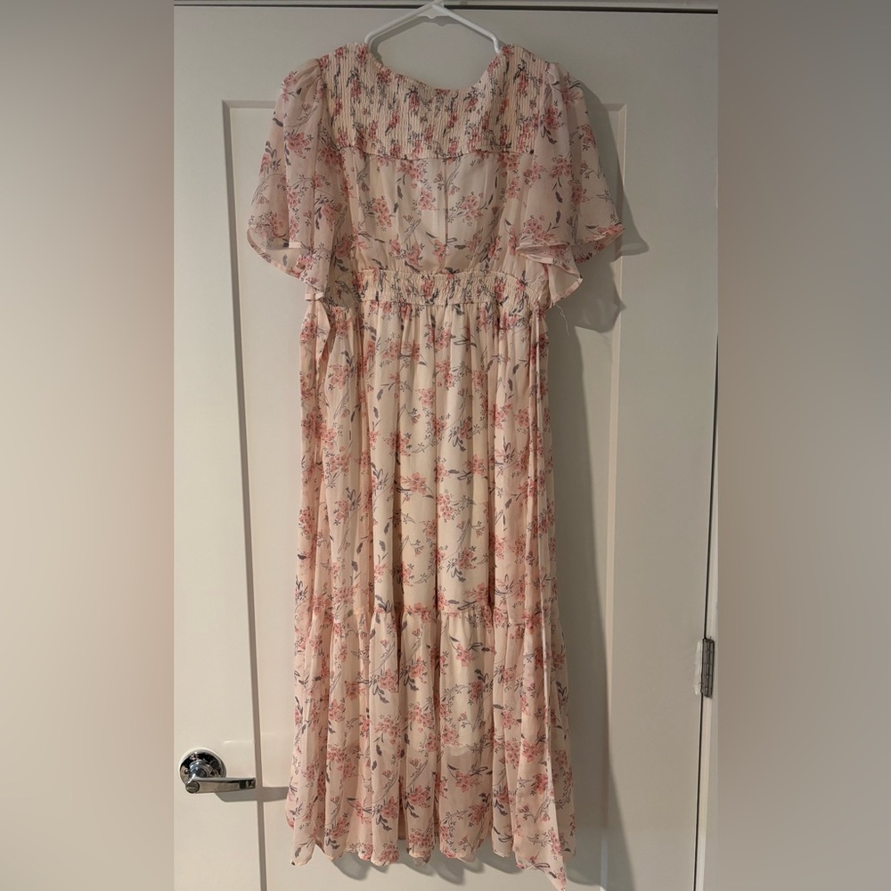 Baltic Born Cream Floral Midi Dress with Pink Accents - Picture 5 of 5